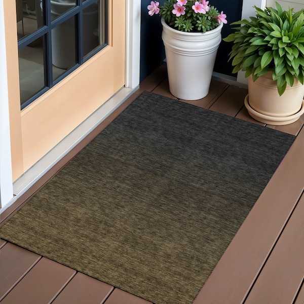 Homeroots 3' X 5' Gray And Brown Abstract Washable Indoor Outdoor Area Rug 588930 - main