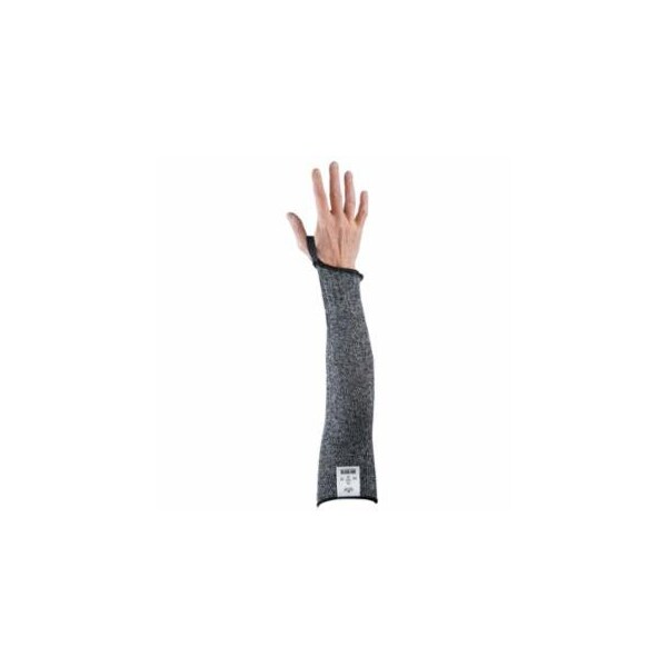 Showa Cut-Resistant HPPE Sleeves, A3, 16 in Long, 9/Large, Thumb Loop, Grey, 2PK 845-S237-16T - main