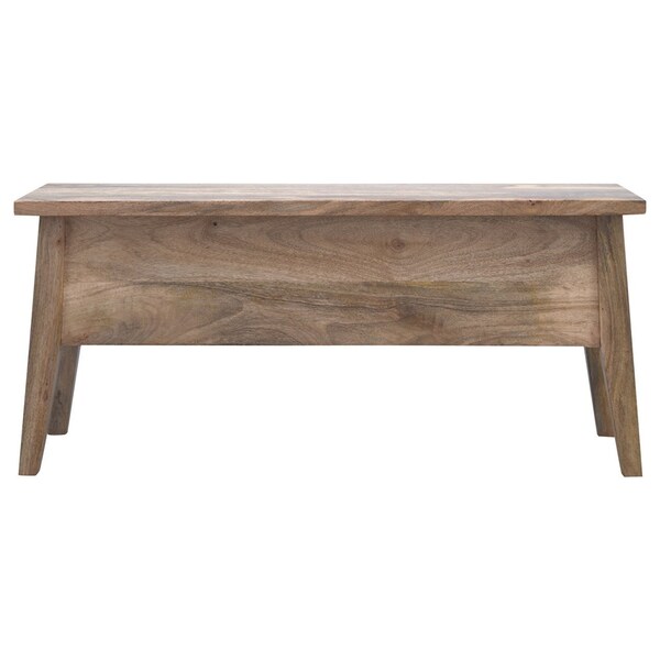 Homeroots 39in Brown Solid Wood Storage Bench With Flip Top 718232 - main
