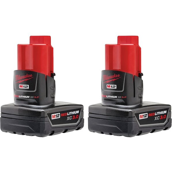 Milwaukee Tool M12 REDLITHIUM XC3.0 Extended Capacity Batteries 2PK 48-11-2412 - main
