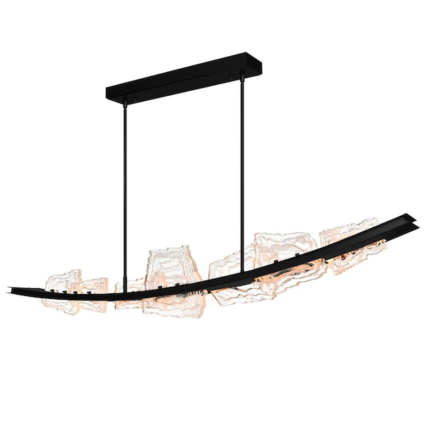 Cwi Lighting Arcus Integrated LED 70in Black Chandelier with Handcrafted Glass 1711P70-7-101 - main