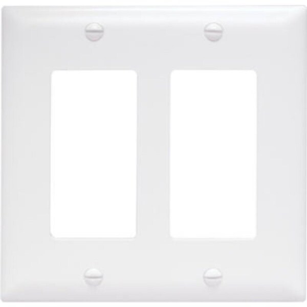 Legrand TradeMaster TP TP262-W Wallplate, 4.687 in L, 4-3/4 in W, 2 -Gang, Nylon, White, Matte TP262WCC30 - main