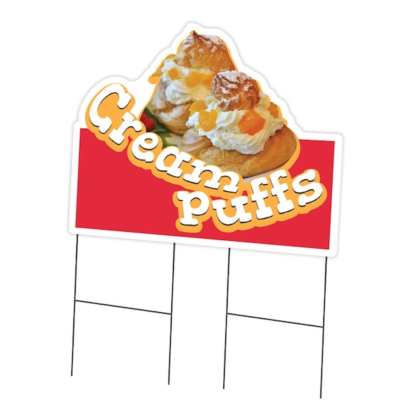 Signmission Cream Puffs Die Cut Yard Sign & Stake outdoor plastic coroplast window, C-DC-2436-Cream Puffs19 C-DC-2436-Cream Puffs19 - main