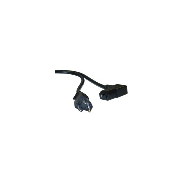 Cable Wholesale Right Angle Computer / Monitor Power Cord, Black, NEMA 5-15P to Right Angle C13, 10 Amp, 18 AWG, 10W1-06206 - main