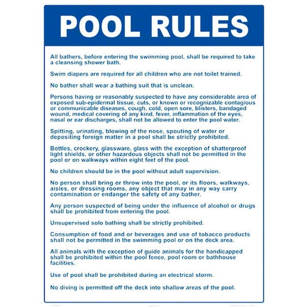 Aquatech Pools Pool Rules - MA 2011WS1824E - main