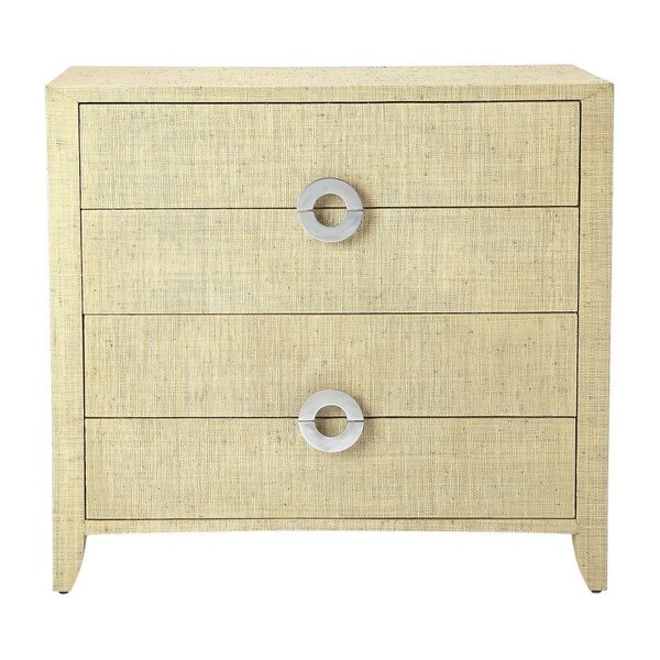 Homeroots 34" Beige Manufactured Wood Four Drawer Chest 389804 - main