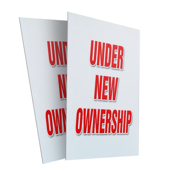 Signmission Under New Ownership, Plastic Signs Only 24 Inch x 36 Inch, Corrugated Plastic, 2PK CSB-2436-2PACK-Under New Ownership - main