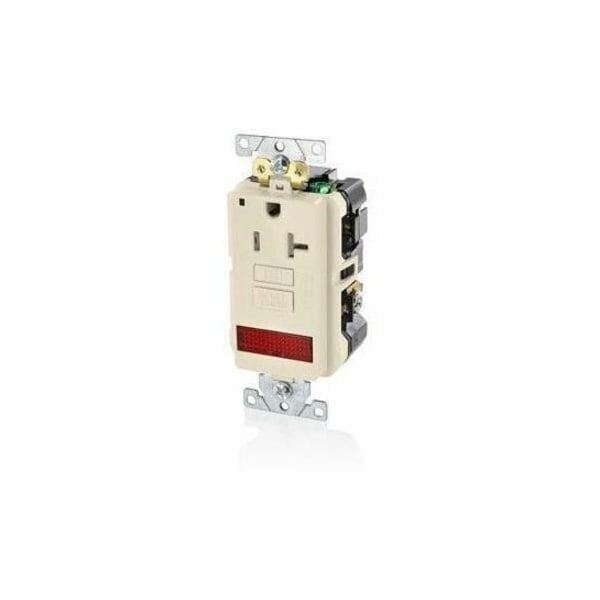 Leviton Self-Test GFCI Receptacle, Combination with Light, 20 Amp, 125 Volt, 5-20R NEMA GFPL2-PLI - main