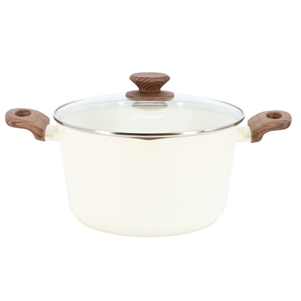 Oster Amberg Choice 4.7 Quart Cermic Nonstick Aluminum Dutch Oven with Lid in Linen 142723.02 - main