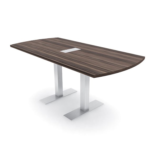 Skutchi Designs 6ft Arc Rectangle Conference Table With Power | Harmony Series | 6 Person Meeting Room Table HAR-AREC-36X72-T-H3041-ESIL - main