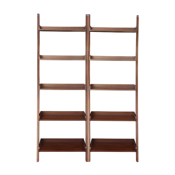 International Concepts Lean To Shelf Units with 5 Shelves, Set of 2 Pieces, Espresso K-SH581-2660-2 - main