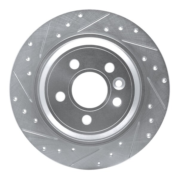 Dynamic Friction Co DFC Brake Rotor - Drilled and Slotted - Silver 631-27035L - main