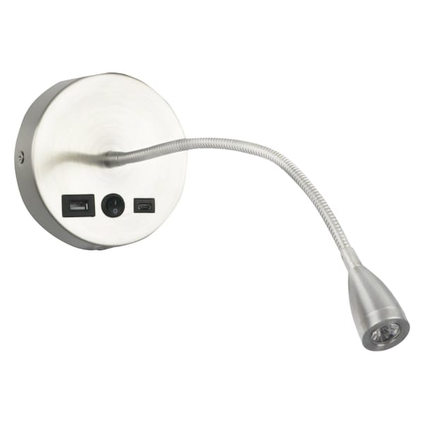 Newhouse Lighting Gooseneck Reading Light Selene, Silver NHRL-SE-SLV - main