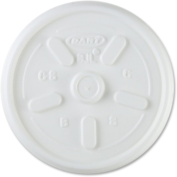 Dart Lid for 8 oz. Hot Cup, Flat, Vented, White, Pk1000 8JL - main