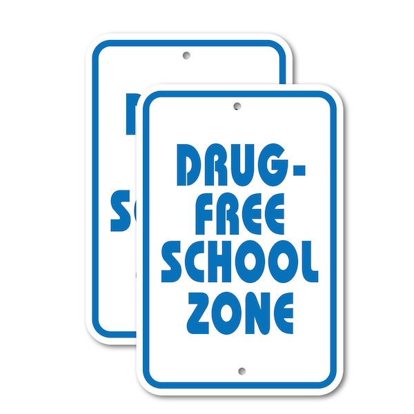 Signmission Drug-Free School Zone 2, 18'' X 24'' 2 Signs, Heavy Gauge Aluminum, 2PK A-1824-2PACK-2643 - main