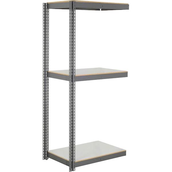 Global Industrial 3 Shelf, Heavy Duty Boltless Shelving Add On, 36"Wx12"Dx96"H, Laminate Deck B3165051 - main