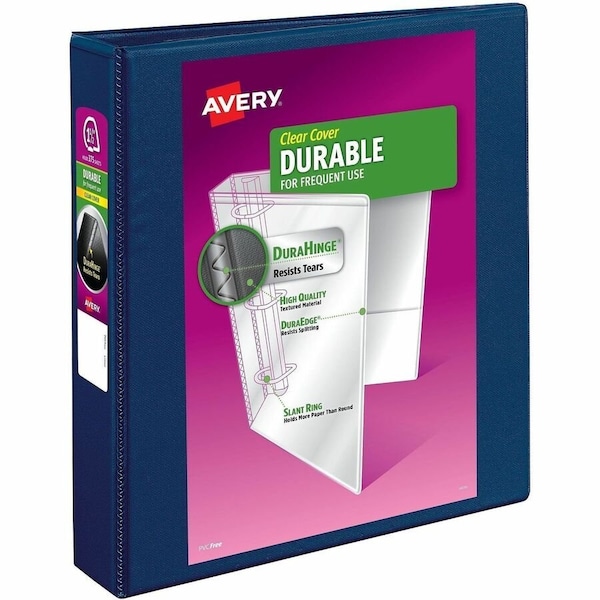 Avery Dennison Durable Vinyl View Binder, 1-1/2" Capacity, Blue 17024 - main