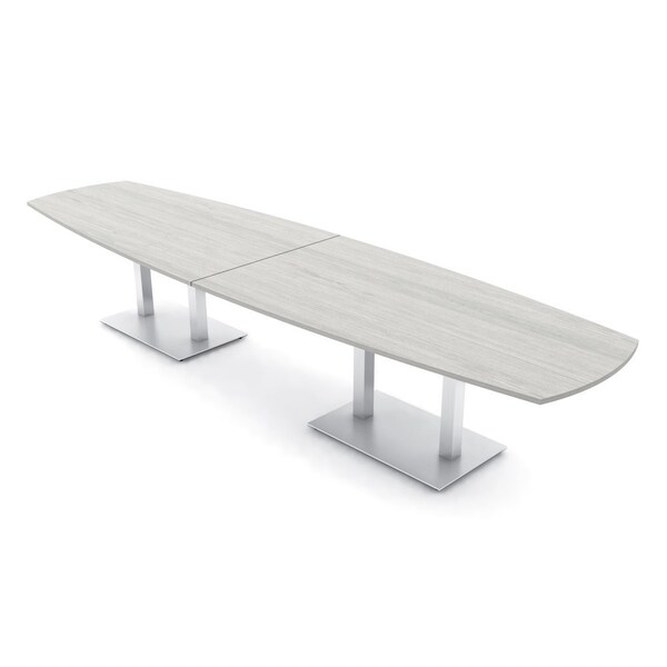 Skutchi Designs Arc Boat Conference Table, 45 in W, 168 in L, Ivory HAR-ABOT-48x168-DOU-K458 - main