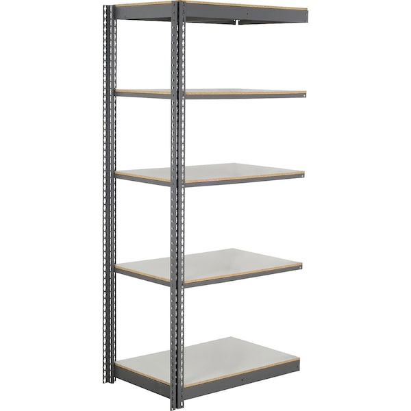 Global Industrial 5 Shelf, Commercial Duty Boltless Shelving Add On, 48"Wx24"Dx96"H, Laminate Deck B3165732 - main