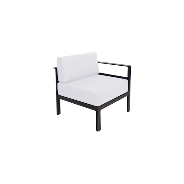 Bfm Seating Belmar Left Arm Sofa Section with Sunbrella cushions, Sand Black Frame PH6101BL-L-14091 - main