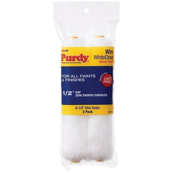 Purdy White Dove Paint Roller Cover, 1/2 in Thick Nap, 6-1/2 in L, Woven Dralon Fabric Cover 140605064 - main