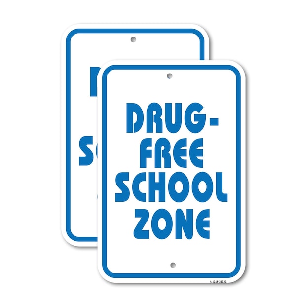 Signmission Drug-free School Zone, Heavy-Gauge Aluminum Rust Proof Parking Sign, 18" x 24", A-1824-25232 A-1824-25232 - main