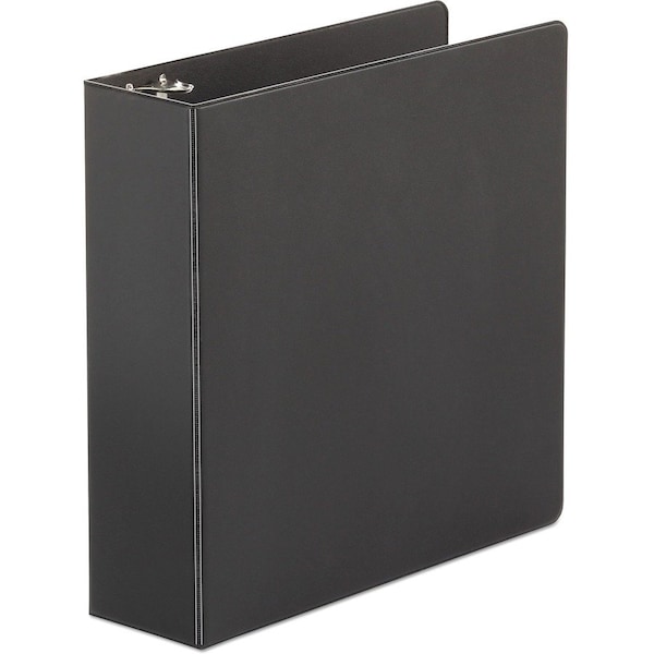 Universal Suede Finish Vinyl Round Ring Binder, 3" Capacity, Black UNV30407*** - main