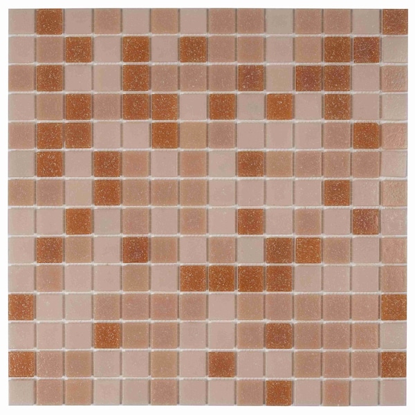 Apollo Tile Mingles 12 in. x 12 in. Glossy Peach Pink Glass Mosaic Wall and Floor Tile 20 sq. ft./case, 20PK MIX2088PK238A - main