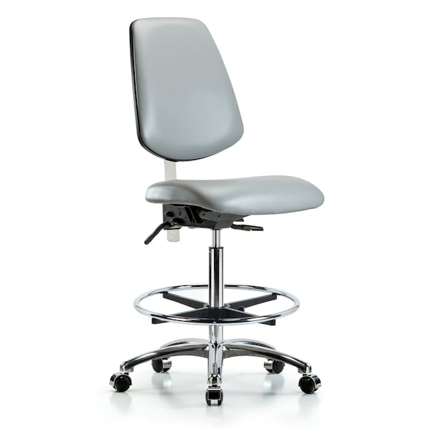 Blue Ridge Ergonomics Clean Room Chair Vin Med Ben Chair, Med, Bk, Dov, CL100, No Arms, 22" to 29" Height, Vinyl, Dove BR-NCR-VMBCH-MB-CR-T0-A0-CF-CC-8567 - main