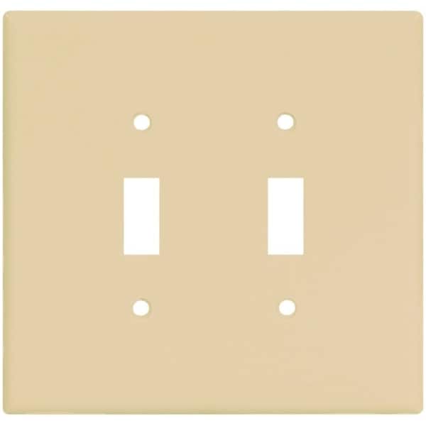 Eaton Wiring Devices Wallplate, 514 in L, 531 in W, 2 Gang, Thermoset, Ivory 2149V-BOX - main