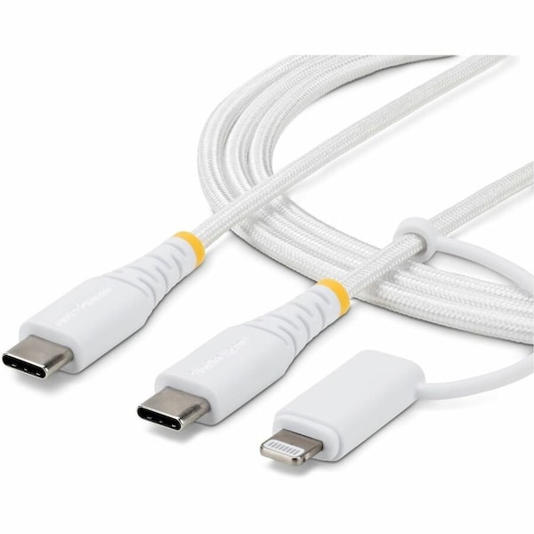 Startech.Com CHARGE AN APPLE LIGHTNING OR USB-C DEVICE WITH THIS RUGGED 2-IN-1 USB-C CHARGING 1M-U2-LNTC-CABLE - main
