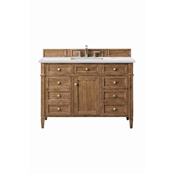 James Martin Vanities Brittany 48'' S Vanity, Saddle Brown w/ Ethereal Noctis Silestone Top w/FreePower Wireless Charger 650-V48-SBR-FENC - main