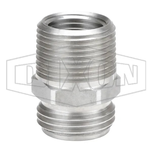 Dixon Garden Hose Adapter, 3/4-11-1/2 x 3/4-14 x 1/2-14, Male Garden Hose Thread x MNPTF x FNPTF, 34 to 19 5141212SS - main