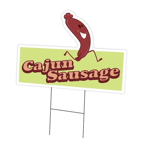 Signmission Cajun Sausage Die Cut Yard & Stake outdoor plastic coroplast window, C-DC-1824-DS-Cajun Sausage19 C-DC-1824-DS-Cajun Sausage19 - main