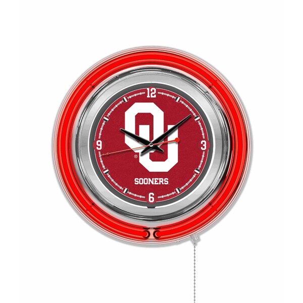 Holland Bar Stool Co Oklahoma University Double Neon 15" Clock Clk15Oklhma - main