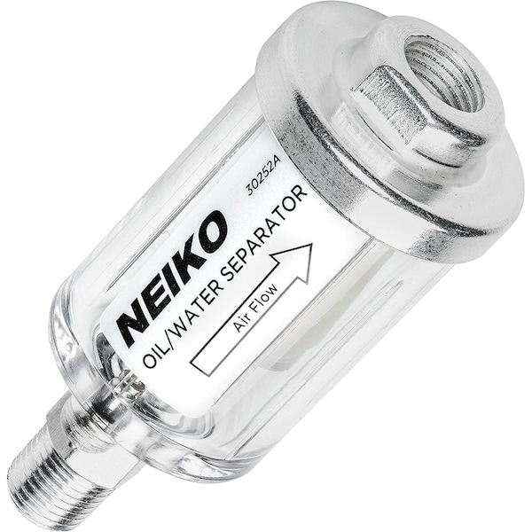 Neiko Water and Oil Separator for Air Line, 1/4'' NPT Inlet and Outlet, 90 PSI 30252A - main
