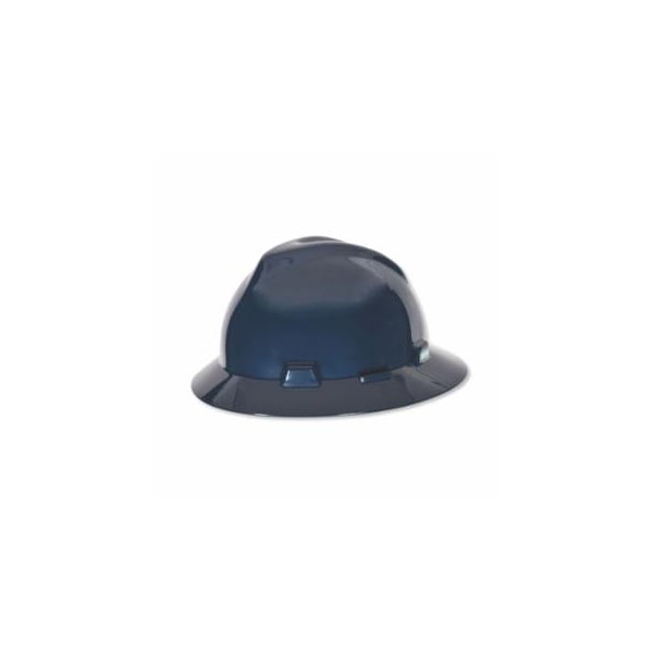 Msa Safety V-Gard Protective Hat, Fas-Trac III, Full Brim Hat, Slotted, Dark Canadian Blue, 20PK 454-802975 - main