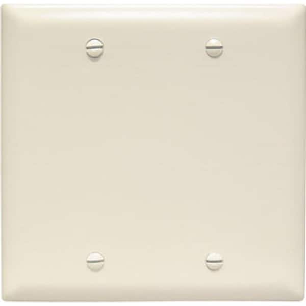 Legrand Blank Wallplate, 4.68 in L, 4-3/4 in W, 0.07 in Thick, 2 -Gang, Nylon, Light Almond TP23LACC12 - main