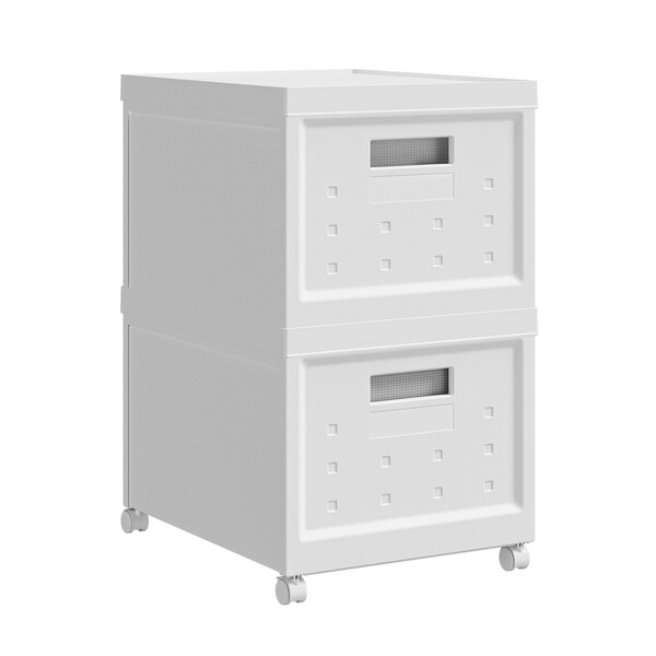 Homeroots 13" White Plastic Filing Cabinet 723063 - main