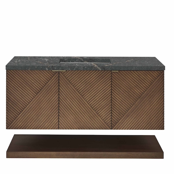 James Martin Vanities Marcello 48 in. Single Vanity, Chestnut w/ 3 CM Parisien Bleu Silestone Top D200-V48-CSN-3PBL - main