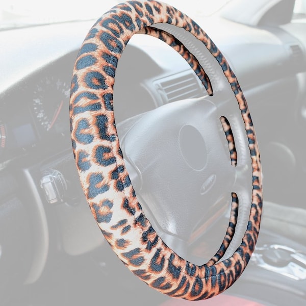 Coverking STEERING WHEEL GRIP DESIGNER VELOUR CHEETAH M10A9 - main