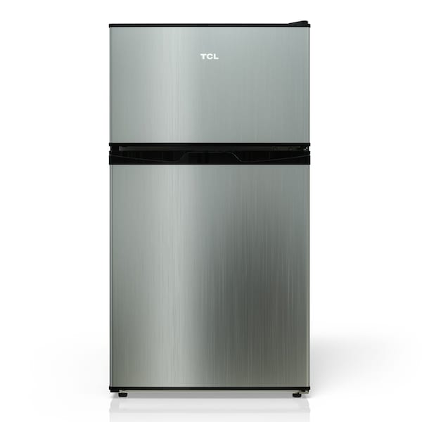 Tcl 3.1 Cu. Ft. Compact Double-Door Mini Refrigerator, Silver TRM31D4AV - main