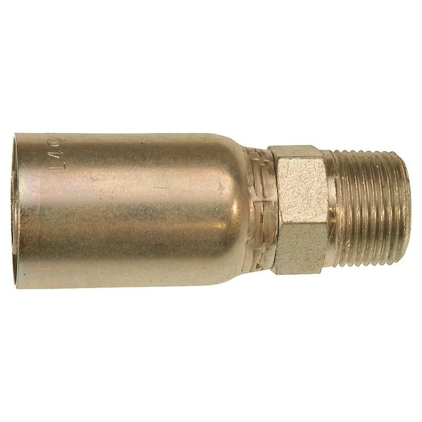 Gates MegaCrimp G25100-0606 Hose Coupling, 3/8-18, Crimp x NPTF, Straight Angle, Steel, Zinc G251000606 - main