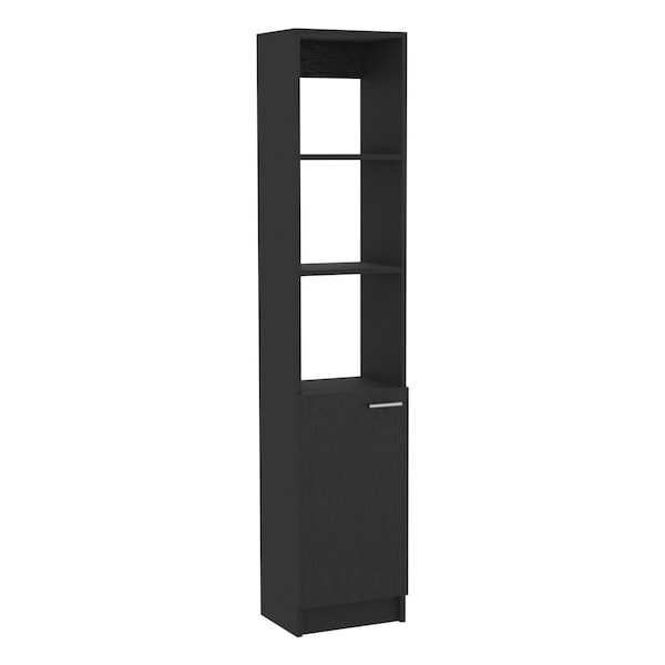 Homeroots 13" Black Wood Freestanding Single Door Bathroom Vanity 543590 - main