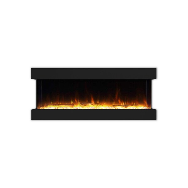Edendirect 54-in W Black Wall mount LED Flat wall Electric Fireplace with Remote Control Included ZR-TS50 - main
