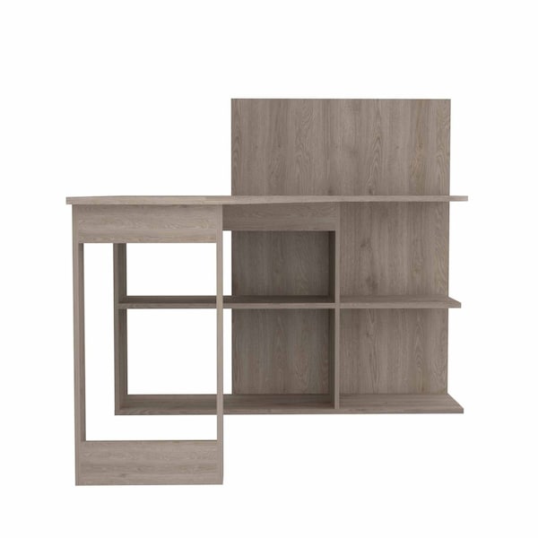 Homeroots 48" Light Gray L Shape Computer Desk 403796 - main