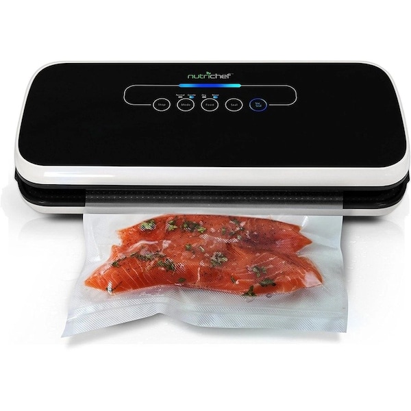 Nutrichef Vacuum Sealer With Wine Stopper Black PKVS18BK - main