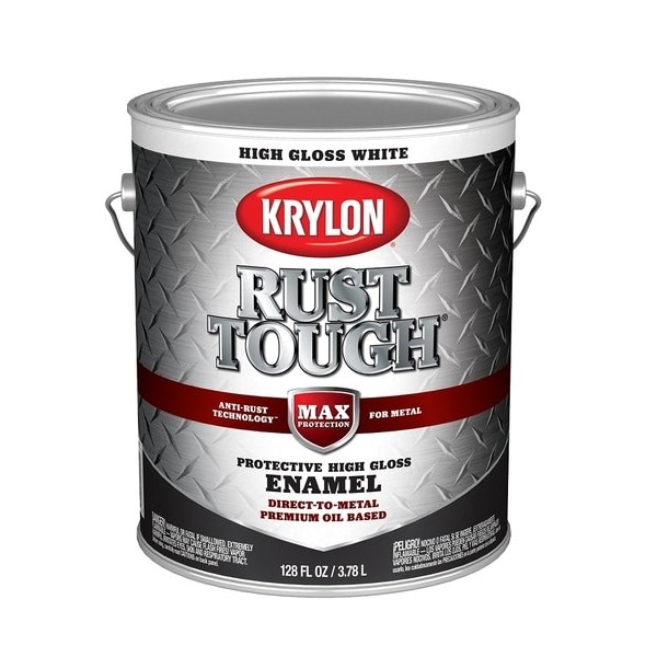 Krylon Rust Tough Oil-Based Gloss Rust Control Enamel, White, 1 Gal. K09729008 - main