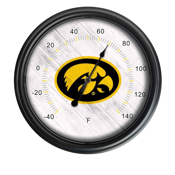 Holland Bar Stool Co University of Iowa Indoor/Outdoor LED Thermometer ODThrm14BK-08IowaUn - main