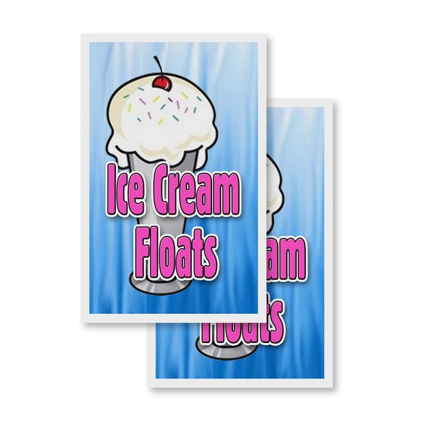 Signmission Ice Cream Floats, Vinyl Decals Only 24 Inch x 36 Inch, Vinyl Decal, 2PK DSB-2436-2PACK-Ice Cream Floats - main
